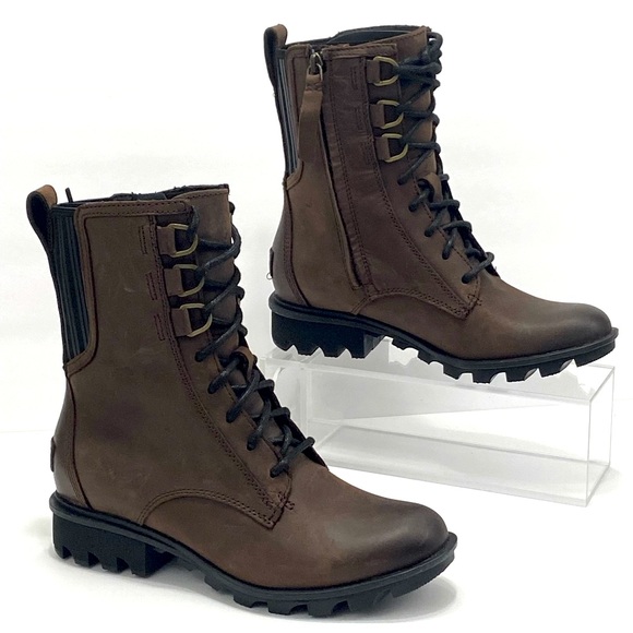 New Sorel Women’s Phoenix Leather Combat Boots - Picture 9 of 13